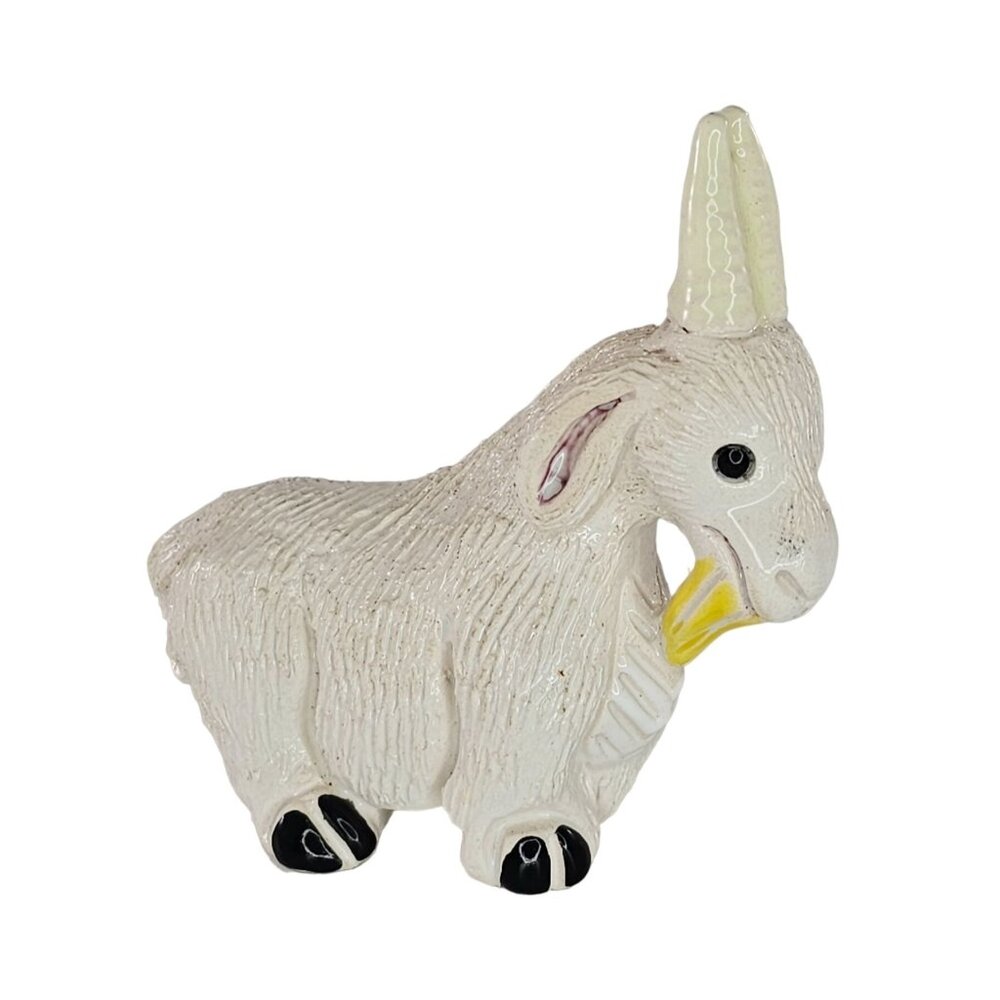 Vintage Mountain Goat Ram Figurine White Kitsch Cute
